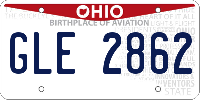 OH license plate GLE2862