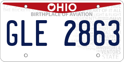 OH license plate GLE2863