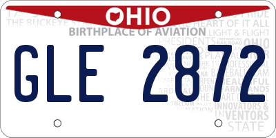 OH license plate GLE2872