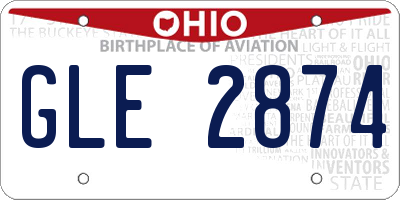 OH license plate GLE2874