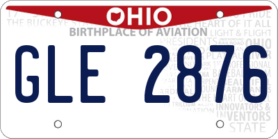 OH license plate GLE2876