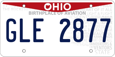 OH license plate GLE2877