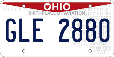 OH license plate GLE2880