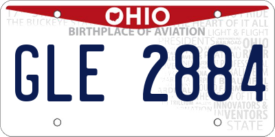 OH license plate GLE2884