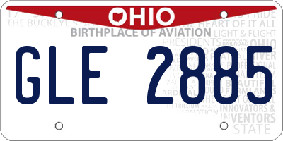OH license plate GLE2885