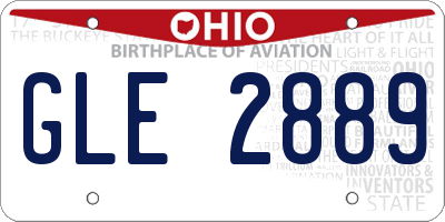 OH license plate GLE2889