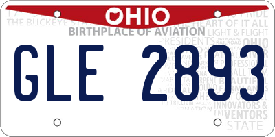 OH license plate GLE2893