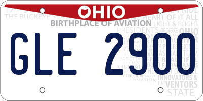 OH license plate GLE2900