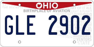OH license plate GLE2902