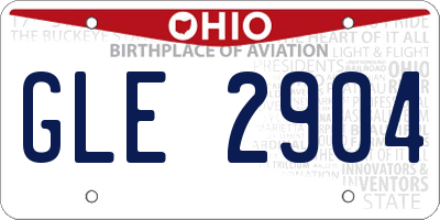 OH license plate GLE2904