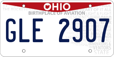 OH license plate GLE2907