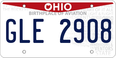 OH license plate GLE2908