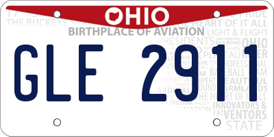 OH license plate GLE2911