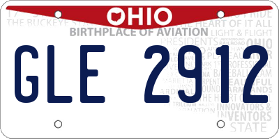 OH license plate GLE2912