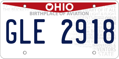 OH license plate GLE2918