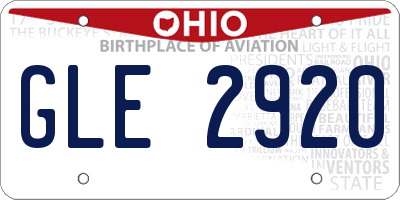 OH license plate GLE2920