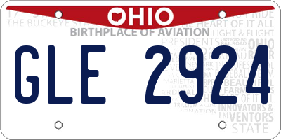 OH license plate GLE2924