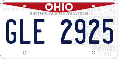 OH license plate GLE2925