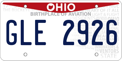 OH license plate GLE2926
