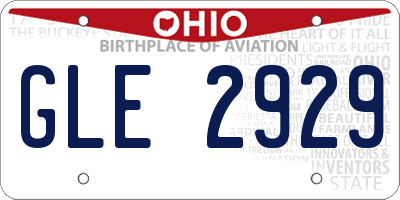 OH license plate GLE2929