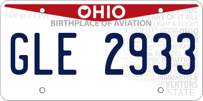 OH license plate GLE2933