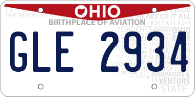 OH license plate GLE2934