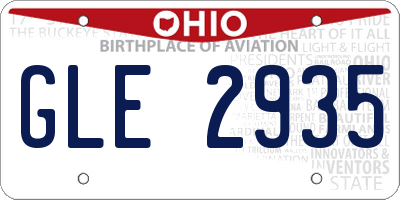 OH license plate GLE2935