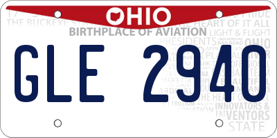 OH license plate GLE2940