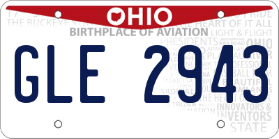 OH license plate GLE2943
