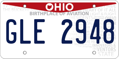 OH license plate GLE2948