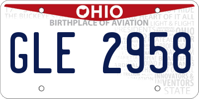 OH license plate GLE2958