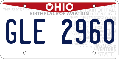 OH license plate GLE2960