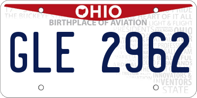 OH license plate GLE2962