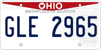 OH license plate GLE2965