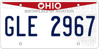 OH license plate GLE2967
