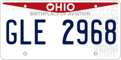 OH license plate GLE2968