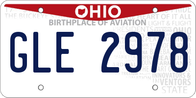OH license plate GLE2978