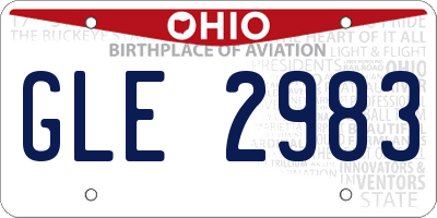 OH license plate GLE2983