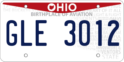 OH license plate GLE3012