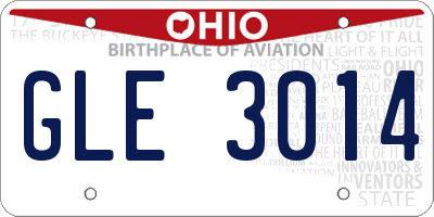 OH license plate GLE3014