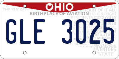 OH license plate GLE3025