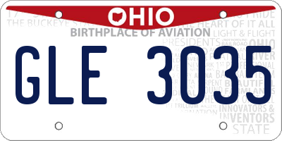 OH license plate GLE3035