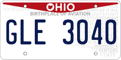 OH license plate GLE3040