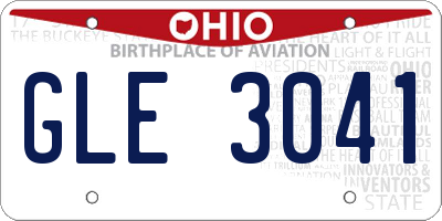 OH license plate GLE3041