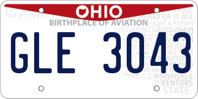 OH license plate GLE3043