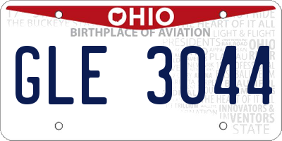 OH license plate GLE3044
