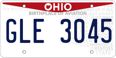 OH license plate GLE3045