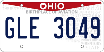 OH license plate GLE3049