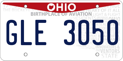 OH license plate GLE3050