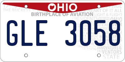 OH license plate GLE3058